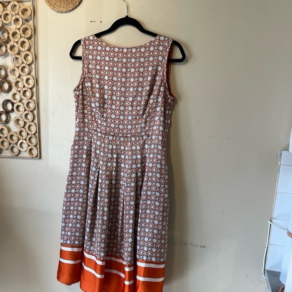 Jones New York polyester orange size 6 midi flare dress - Picture 6 of 8